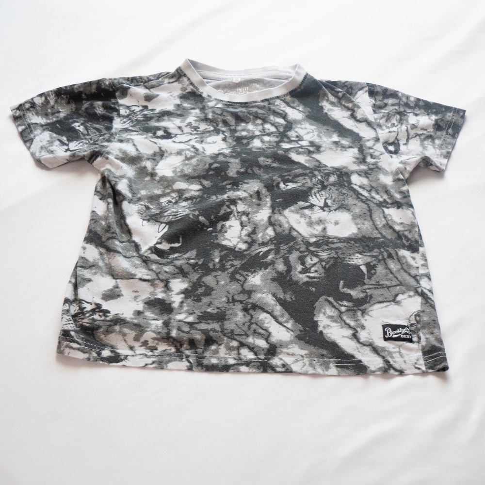 Brooklyn's Best Big Boys Small Allover Print Black White Short Sleeve Shirt